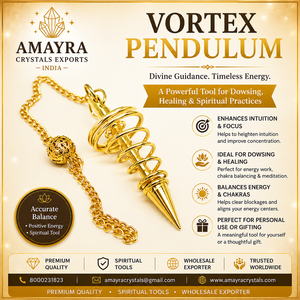 Pendule en Métal Cuivre Doré Vortex Fait Main pour Radiesthésie - Métaphysique Nouvelle Ère Prix Raisonnable chez Amayra Crystals Exports - Product Image 1
