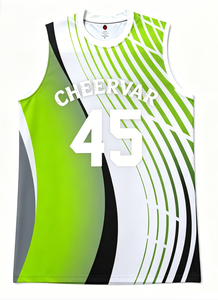 Camiseta de Voleibol Sublimada Verde y Blanca para Niños, Transpirable, de Secado Rápido, Ajustada, para Todas las Temporadas - Product Image 4
