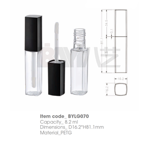Tube à gloss transparent personnalisable vide, contenant pour rouge à lèvres liquide brillant - Product Image 1