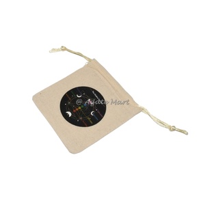 Pochette à cordon en coton vert Tr ee of Life fabriquée à la main pour le stockage et l'organisation - Product Image 5