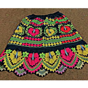 Women's Cotton Woolen Skirts Long Short Floral Embroidered Lace <b>Decorations</b> Casual Mini Vintage Style Wholesale Rates Available - Product Image 1