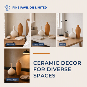 Pine Pavilion Wabi-Sabi <b>Ceramic</b> Vase Simple Minimalist Tabletop <b>Flower</b> Vase for Living Room Home Decor Ornament <b>Pot</b> Usage - Product Image 6