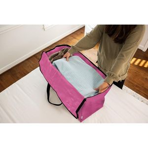 Heavy Duty Collapsible <b>Moving</b> Bags with Lids Large Storage <b>Boxes</b> with Backpack Straps and Zippers Pink - Product Image 4