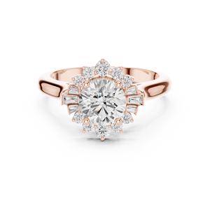 Anillo de compromiso personalizado de oro rosa de 14 quilates COUTURE, joyería de diamantes de moissanita de proveedor de confianza - Product Image 2