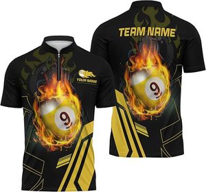 Camiseta Deportiva Personalizada de Billar y Snooker con Media Cremallera para Equipos de Pool - Product Image 4