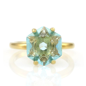 Nuevo Anillo de Plata de Ley 925 con Topacio Azul, Corte Hexagonal Facetado, Anillo de Boda para Mujer, Joyería Fina para Mujer - Product Image 1