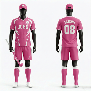 Uniforme de Hockey sobre Césped para Hombre, Transpirable, de Poliéster Interlock, Diseño con Paneles Blancos y Azules, Logotipo Bordado Personalizado - Product Image 6