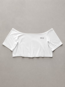 Haut court personnalisé pour femme, épaules dénudées, uni, en coton, style décontracté, streetwear Y2K, léger, vente en gros - Product Image 3