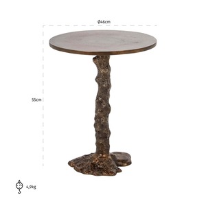 Mesa de Centro de Metal Rústica de Moda, Redonda, 46 cm de Diámetro, Acabado Antiguo Hecho a Mano, Muebles para Sala de Estar - Product Image 6