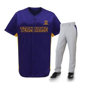 Ensemble d'uniformes de baseball personnalisés OEM, respirant, anti-humidité, UPF 50+, en polyester sublimé, maillot et pantalon, tenue d'équipe, manches courtes - Product Image 1