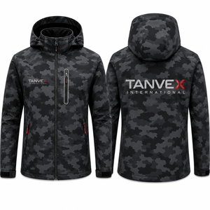 Veste Softshell imperméable TANVEX pour homme, bleue, éco-responsable, style streetwear, fermeture éclair, col montant, décontractée, pour l'hiver et les activités de plein air - Product Image 6