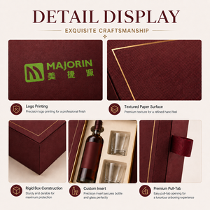 Boîte d'emballage de luxe personnalisée pour whisky, coffret cadeau en papier rigide pour spiritueux avec finition texturée et insert de précision pour whisky et <span class=keywords><strong>brandy</strong></span> - Product Image 3