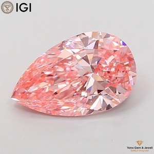 Diamante Cultivado en Laboratorio de 2.50 Quilates con Certificado IGI, Corte Pera, Color Rosa Intenso, Claridad VVS2, CVD, para Regalo de Anillo de San Valentín - Product Image 1