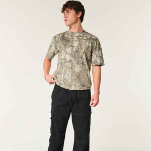 T-shirt oversize pour homme en coton épais, coupe décontractée, épaules tombantes, streetwear, confortable et respirant - Product Image 5