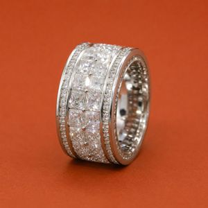 Stylish Iced Out S925 Sterling <b>Silver</b> with Handset Moissanite Diamond <b>Ring</b> for <b>Men</b> Hip Hop Party Wear - Product Image 3