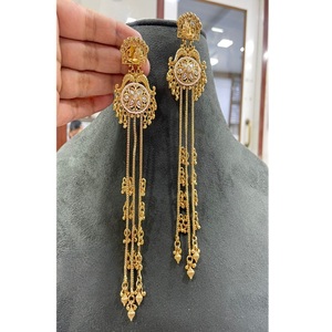 Classy High Quality Gold Plated Zircon Drop Earring Statement Fusion Women Wedding Trendy Fashion Collection Stacking Friendly - Product Image 1