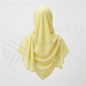 Hiyab de Chifón de Color Sólido para Mujer, Transpirable, para Uso Diario, Pañuelo Islámico - Product Image 2