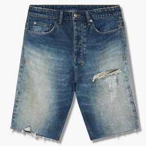 Shorts Bermuda en jean délavé pour homme, taille mi-haute, écoresponsables, à coutures invisibles, taille élastique, anti-plis, couleur unie, vente en gros - Product Image 6