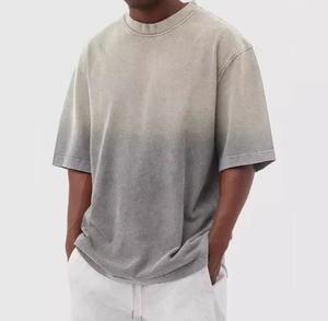 เสื้อยืดคอกลมแขนสั้นทรงปกติสำหรับผู้ชาย สีเขียวไล่เฉด ผ้าฝ้ายเจอร์ซีย์ สวมใส่สบาย ระบายอากาศได้ดี ผ้าถัก สีพื้น ไม่หดตัว - Product Image 3