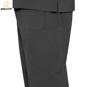 ชุดสครับสำหรับผู้ชาย - เสื้อสครับคอวีและกางเกงขายาวทรงตรงพร้อมกระเป๋า 11 ช่อง - Product Image 5