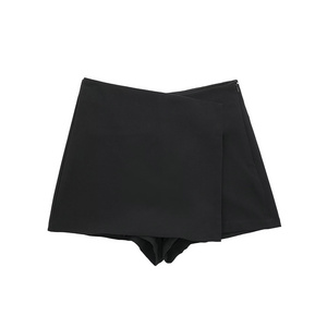 Willshela Short taille haute femme Vintage Chic solide vert foncé avec fermeture éclair latérale asymétrique Taille L - Product Image 4