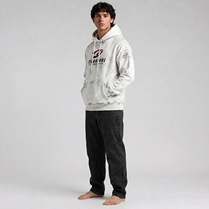 Sudadera con Capucha Vintage para Hombre, Efecto Lavado, Corte Holgado, Algodón, Estilo Casual, Ropa Diaria - Product Image 4