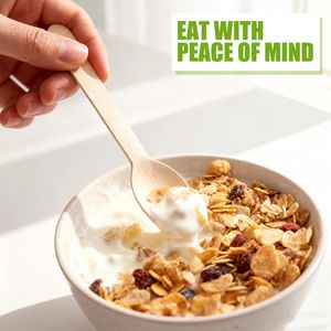 Cucchiaini da tè in plastica usa e getta premium, 50 pezzi, bianchi, confezione da 2, per feste del tè - Product Image 3