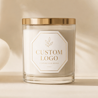 Étiquettes de bouteilles octogonales personnalisées en or et argent, autocollants imperméables avec logo personnalisé pour l'emballage de parfums et de bougies