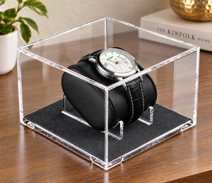 Attractive Single <b>Plastic</b> Watch <b>Display</b> <b>Box</b> LED Light European Style Luxury Solution for Protecting Showcasing Your Watch - Product Image 6