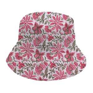 Chapeau Bob Femme en Coton Lavé Style Hip Hop Tendance Célébrité Imprimé à la Main QBH020 Vente en Gros - Product Image 3