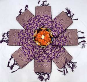 Blusa Antra Lifestyle Soft Lichi Saree, color morado con trabajo Zari, tradicional india, Banarasi Kanchipuram, para bodas de invierno, sin arrugas, protección solar. - Product Image 6