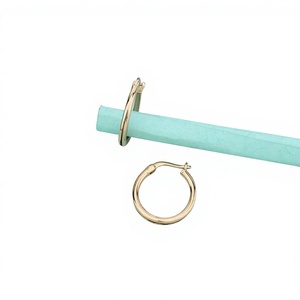 Pendientes de Aro Pequeños Minimalistas de Oro de 22K para Mujer, Aros Delicados Lisos, Clásicos, Redondos, Joyería para Regalo - Product Image 1