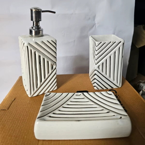 Distributeur de savon en céramique moderne réutilisable, écologique, 500 ml, sans électricité, avec pompe, pour lavage des mains, liquide vaisselle, lotion, salle de bain - Product Image 1