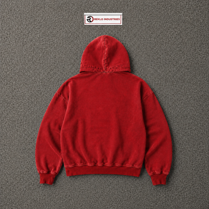 Men's <b>Red</b> Oversized Zip-Up <b>Hoodie</b> 100% Cotton Fleece Casual Hooded Sweatshirt Solid Color Pocket Design Autumn Wear Oversized - Product Image 6