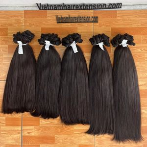 Extensions de cheveux humains vierges Remy du Vietnam, 100g, 3 pièces, double trame machine, pour toutes les couleurs - Product Image 1