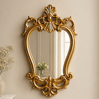 Miroir mural baroque en or antique, cadre orné de motifs, miroir décoratif vintage pour chambre à coucher, salon, décoration de la maison