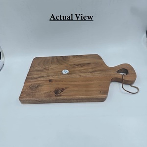 Planche à découper en bois d'acacia avec poignée, planche à découper en bois, plateau de service pour fromage, pour cuisine, restaurant, maison, vente en gros - Product Image 1