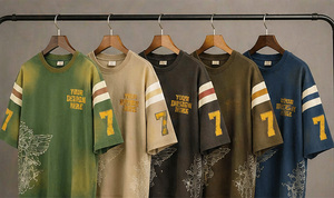 เสื้อยืดสกรีนลายแบบดรอปโชลเดอร์ ผ้าคอตตอน 100% ทรงบ็อกซี่ ครอป ตัวใหญ่ โอเวอร์ไซส์ - Product Image 5
