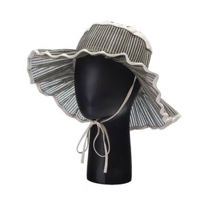Sombrero de Sol Plegable de Ala Ancha para Mujer, Moderno y a la Moda, para Verano y Otoño, Fácil de Transportar, con Correa Plisada, de Lujo, para la Playa - Product Image 3