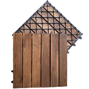 Dalles de terrasse en bois d'acacia contemporaines, antidérapantes, à emboîtement - Product Image 2