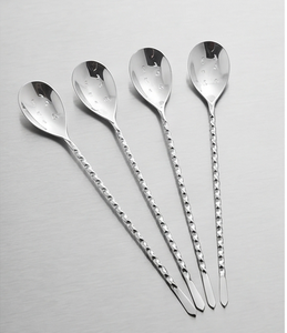 Cuillères à cocktail en acier inoxydable de qualité supérieure, design minimaliste, outils de mélange réutilisables pour agiter et mélanger les cocktails - Product Image 1