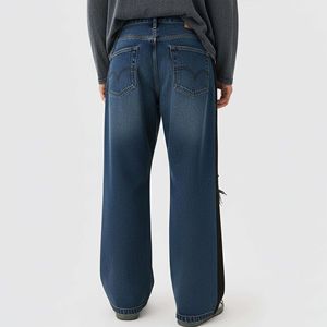 Men Denim Jeans <b>Pant</b> New Arrival Baggy Jeans Casual Wear Straight Hot Trends-Men's Washed Distressed Wide Leg Jeans OEM Service - Product Image 2