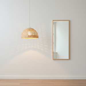 Abat-jour en rotin bohème fait main, couverture de lampe suspendue en osier naturel, abat-jour de plafonnier écologique, éclairage décoratif pour la maison - Product Image 2