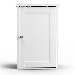 Mobiletto singolo bianco in MDF P2 verniciato 34,6*20*50cm con un ripiano per mobili da bagno - Product Image 2