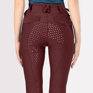 Pantalon d'équitation professionnel pour homme en cuir silicone, coupe slim, avec poches et fermeture boutonnée, design intégral avec fentes pour les jambes - Product Image 4