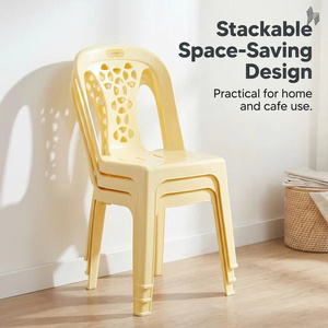 Silla Compacta de Plástico Apilable con Respaldo Ventilado para Jardín, Guardería, Escuela, Vendedores de Comida Callejera y Hogar - Product Image 1