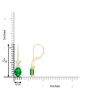 14Kt Yellow Gold Oval Emerald Drop <b>Earrings</b> Diamond <b>Infinity</b> Leverback Dangle Fine Jewelry for Women Gift for Fiance - Product Image 2
