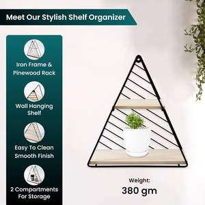 ชั้นวางติดผนังรูปสามเหลี่ยม The Better Home ทำจากเหล็กและไม้สน ตกแต่งผนังสไตล์โมเดิร์น สำหรับห้องนั่งเล่น ห้องนอน ห้องทำงาน - Product Image 4