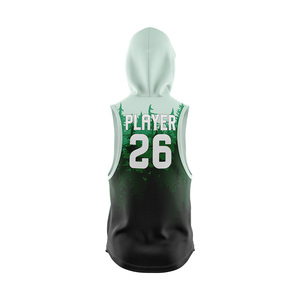 Custom Hooded Sleeveless 7 on 7 Vest Sublimated Print Moisture Wicking Unisex Adult's All Seasons Flag Football Jersey - Product Image 2