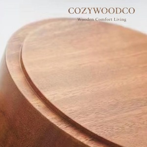 Cuenco decorativo de madera para servir, para la decoración de la cocina y el comedor, con acabado de madera natural, diseño duradero, perfecto para servir alimentos. - Product Image 2